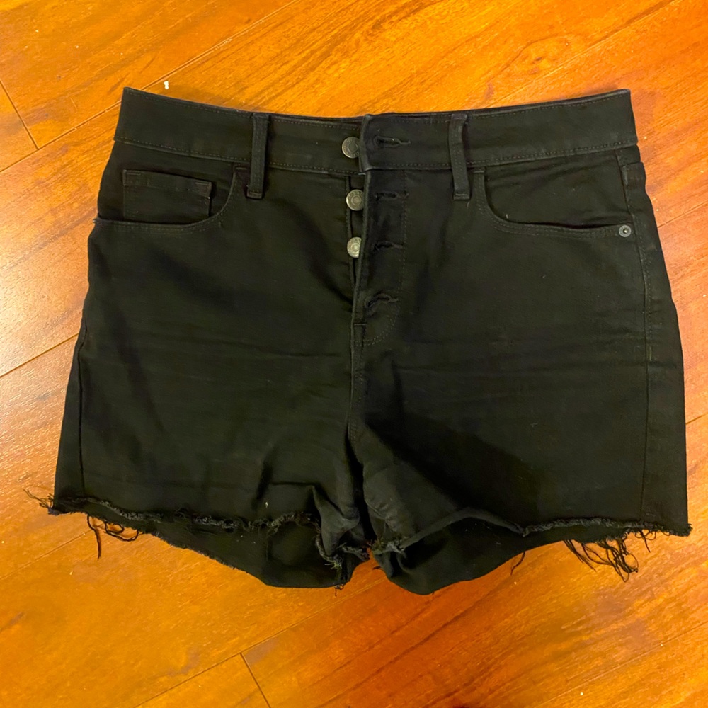 Old Navy High Rise black denim shorts, size 8